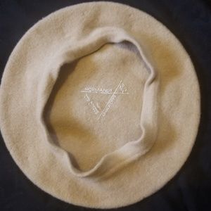 Vintage Cream Wool Normany Basque Beret